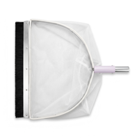 Épuisette de piscine en alliage d'aluminium HD, maille ultra-fine 100 points, brosse de nettoyage avant intégrée, haute qualité, efficace contre les algues