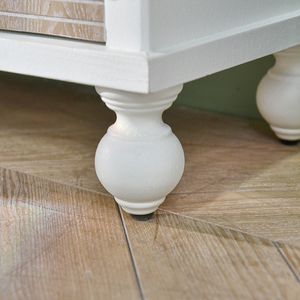 Meuble de rangement moderne style farmhouse blanc en MDF avec placage frêne et cèdre, avec tiroirs, pour extérieur, hôtel et salon - Product Image 5