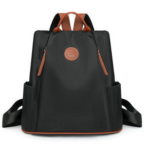 Fashionable Large Capacity Anti-Theft PU Oxford Cloth Zipper Women's <b>Backpack</b> <b>School</b> Sports Leisure Waterproof 20-35L - Product Image 1