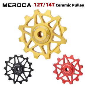 Poleas de Cerámica MEROCA 12/14T para <span class=keywords><strong>Desviador</strong></span> de Bicicleta <span class=keywords><strong>9v</strong></span> 10v 11v, Poleas de Cerámica para <span class=keywords><strong>Desviador</strong></span> Trasero de Bicicleta de Montaña y Carretera - Product Image 2