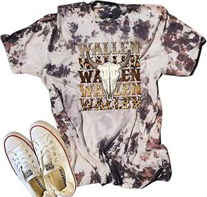 T-Shirt con grafica Vintage 2023 t-Shirt da <span class=keywords><strong>donna</strong></span> <span class=keywords><strong>oversize</strong></span> con grafica Cowskull <span class=keywords><strong>nera</strong></span> WALLEN - Product Image 2