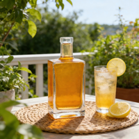 Bouteilles en verre de style carafe haut de gamme, vides, pour spiritueux de luxe (cognac, rhum, tequila), emballage haut de gamme pour la vente au détail.