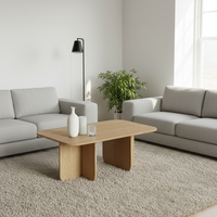 Table basse moderne en bois massif blanc personnalisable, élégante et adaptable pour la maison, la cuisine, le restaurant, le café