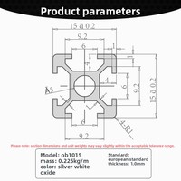 Profilé en aluminium standard européen 1515 à fente en T pour imprimante 3D, découpe, pliage, soudage pour machine CNC DIY, cadre modulaire d'automatisation