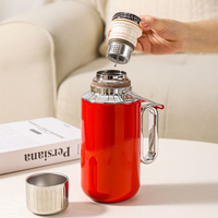 Bouteille d'eau isotherme en acier inoxydable avec affichage mécanique de la température, poignée extérieure, théière isotherme, tasse isotherme