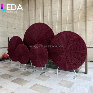 LEDA Round Arch <b>Frame</b> Tension Fabric Drapery Elegant Wedding Semicircle Backdrop Decoration Fan Shaped Backdrop Arch for Wedding - Product Image 6