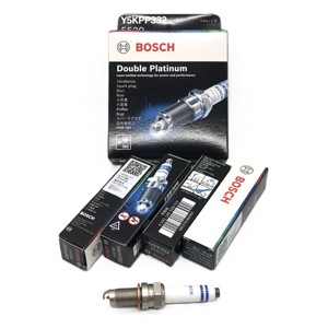 Bujía Doble Platino <span class=keywords><strong>BOSCH</strong></span> 02411455297CF, Reemplazo 241145523 para VW Audi - Product Image 1