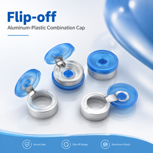 Medical One-Piece Flip Top Aluminum-Plastic Lids with Blue Plastic Cover for Laboratory Specimen Xilin Vial Matching - Product Image 1