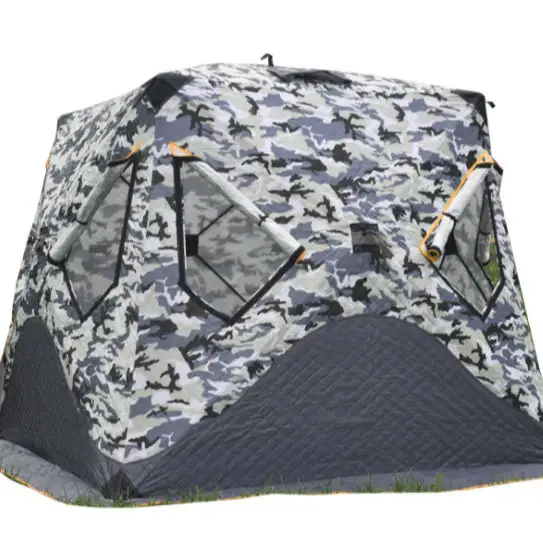 منبثقة مخصصة في الهواء الطلق خيمة ساونا محمولة مربعة المشي معزولة للتخييم مكعب ثلج شتوي