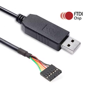 Câble convertisseur série USB vers TTL TTL-232R-3V3 TTL-232R-5V avec chipset FTDI FT232RL, câble de téléchargement série USB vers TTL UART 3.3V 5V