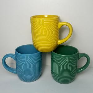 Zibo Ceramic <b>Mugs</b> Round Single Cup With Handle Custom Color Promotional Drinkware - Product Image 3