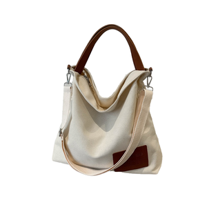 Sacs fourre-tout personnalisés <span class=keywords><strong>Himmers</strong></span> en toile de coton et lin, réutilisables, de haute qualité, à la mode, avec fermeture éclair et poche recyclée, motif lettre - Product Image 1