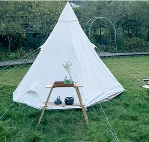 Carpa de Camping para Exteriores, Carpa de Picnic Piramidal, Engrosada, Impermeable, de Apertura Rápida, Suministros para el Campo, Carpa Glamping Tipo Campana India - Product Image 2