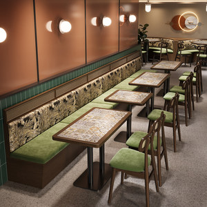 Nouvelles banquettes murales de restaurant de style nordique, thème canapé, pour restaurants de hot pot et de barbecue coré<span class=keywords><strong>en</strong></span>, avec ensembles de dalles de porcelaine - Product Image 1