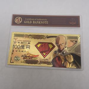 Hermoso Billete de Banco de Anime Japonés <span class=keywords><strong>One</strong></span> <span class=keywords><strong>Punch</strong></span> <span class=keywords><strong>Man</strong></span> de 10000 Yenes en Funda Protectora para Regalos de Recuerdo y Tarjetas de Colección - Product Image 1