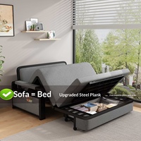 Sofá Cama Plegable de Doble Uso para Apartamentos Pequeños, Multifuncional, Extensible, con Tela Lavable y Estructura Metálica