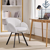Chaise de bureau pivotante à 360° en acier, fauteuil de bureau en forme de fleur, coussin amovible, salon, chambre, bureau, meubles de maison