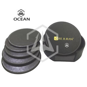 Dessous de verre en cuir PU blanc tapis de tasse d'impression de logo en relief personnalisé pour <span class=keywords><strong>Restaurant</strong></span> - Product Image 4