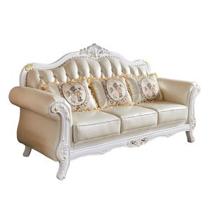 यूरोपीय शैली वास्तविक चमड़े के सोफे 123 संयोजन सौंदर्य सैलून के लिए छोटे से मध्यम आकार के लिविंग रूम के लिए शीर्ष काउहाइड परत - Product Image 5