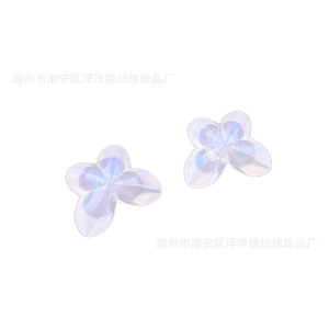 Acrylic Shimmering Butterfly <b>Beads</b> 3D Flower Shape For Jewelry Making Transparent White Loose <b>Beads</b> - Product Image 5