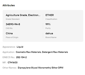Dipropylène glycol monométhyle éther (DPM) de qualité cosmétique 99% pour produits de diffusion d'arômes et de parfums CAS 34590-94-8 - Product Image 6