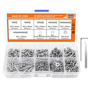 Kit de vis à tête hexagonale à six pans creux plat à tête hexagonale capuchon vis plus longues vis hexagonales écrous Kits d'assortiment kit assorti de fixation - Product Image 1