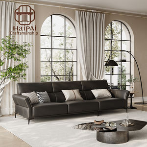 أريكة فاخرة عالية الجودة من الجلد مع كرسي استرخاء للاستخدام في غرف المعيشة بالفنادق من شركة تصنيع الأثاث الصينية - Product Image 5