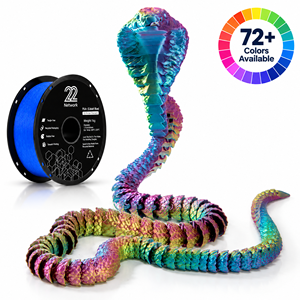 Serpiente Cobra Articulada Iridiscente Arcoíris, Juguete Flexible Impreso en 3D - Product Image 1