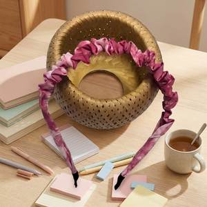 Diadema Anudada de Algodón Orgánico Hecha a Mano con Borde Ancho y Patrón de Nubes Auspiciosas y Ondas de Agua, Estilo Coreano, Ecológica y Dulce para Niñas - Product Image 3