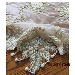 Camino <span class=keywords><strong>de</strong></span> <span class=keywords><strong>mesa</strong></span> con cuentas <span class=keywords><strong>de</strong></span> organza bordado hecho a mano, adorno navideño, Decoración <span class=keywords><strong>de</strong></span> <span class=keywords><strong>mesa</strong></span> - Product Image 5