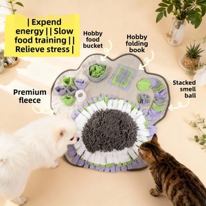 Paw Print <strong>Pet</strong> Sniffing <strong>Mat</strong> Fleece Fabric Universal Cats Dogs Educational Food Hiding Slow Eating Training Stress Relief <strong>Pet</strong> - Product Image 1
