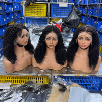 Perruques en cheveux humains vierges vietnamiens HD frontales afro crépus bouclés, pré-épilées, cheveux bruts, densité 250%, longues, pour femmes noires, vente en gros