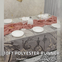 Chemin de table moderne tissé en polyester 100 % écologique pour baby shower et dîner de Noël