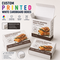 Boîte en carton blanc de qualité alimentaire pour snacks de patates douces enveloppées de poulet, en carton FBB haute rigidité, pliable