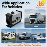 Chauffage au diesel tout-en-un OkyRie AX53V 5KW avec télécommande intelligente et protection contre la surchauffe pour camion et camping-car
