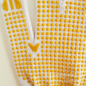 Ten-needle dot-coated <b>gloves</b> manufacturer wholesale bleached <b>wool</b> yarn wear-resistant anti-slip labor protection dot-beaded - Product Image 1