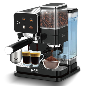 Cafetière RAF 1350W Capacité de 900ml Machine à cycle de brassage double avec <span class=keywords><strong>broyeur</strong></span> intégré Cuillère à mesurer et mousseur à lait - Product Image 1