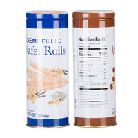 Biscuits roulés croustillants fourrés à la crème de coco, très demandés, avec une durée de conservation de 12 mois, en boîte ou en sachet, certifiés BRC