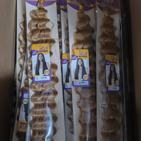 Extensions de cheveux synthétiques tressés en fibre haute température de 24 pouces, style Afro, pour crochet, ondulations profondes et ondulations naturelles, haute qualité