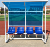 Banc d'abri pour terrain de sport en alliage d'aluminium, banc de repos pour les joueurs remplaçables, pour terrain de football et de tennis