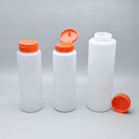 Bouteille en plastique compressible de qualité alimentaire, anti-fuite, 350 ml, 500 ml, pour sauces, barbecue, sauce chili, confiture, crème, avec étiquettes personnalisées et logo
