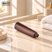 Bouteille pompe à savon liquide conique 400 ml, distributeur doré, bouteilles en plastique PE marron mat, soins personnels, emballage personnalisé, col à vis
