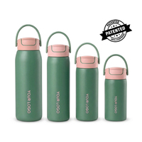 Nouvelle conception – Bouteille d'eau isotherme 2-en-1 en acier inoxydable de 24 oz avec couvercle à paille rabattable pour le sport et les activités de plein air