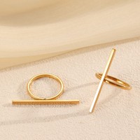 Bague unisexe en acier inoxydable JZ384, style européen et américain, créative, simple, à double ligne géométrique, vente en gros