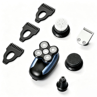 Rasoir électrique sans fil populaire à 5 lames rotatives, rechargeable, étanche IPX6, 600 mAh, autonomie de 90 minutes, kit de toilettage pour hommes