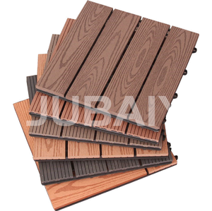 Sıcak satış kaymaz açık bahçe dekoratif birbirine DIY katı döşeme için WPC kompozit zemin kiremit - Product Image 1