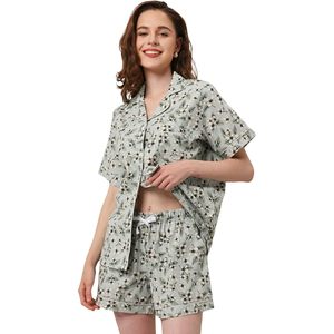 Pijamas de algodón de 2 piezas para mujer, manga larga, con botones, transpirables, ropa de dormir tejida, ropa de estar por casa, ropa de dormir para mujer - Product Image 1