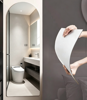 Miroir mural en acrylique arqué Heavenly Mirror, sans cadre, design minimaliste, pour usage domestique, montage mural