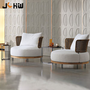 أريكة خارجية من الخوص مقطعية فاخرة من الخيزران الهندي للحديقة من Teak - Product Image 4