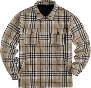 Faccia da uomo in cotone <span class=keywords><strong>verde</strong></span> con fodera in pile di poliestere Plaid invernale e <span class=keywords><strong>giacca</strong></span> <span class=keywords><strong>camicia</strong></span> di flanella calda in velluto - Product Image 1